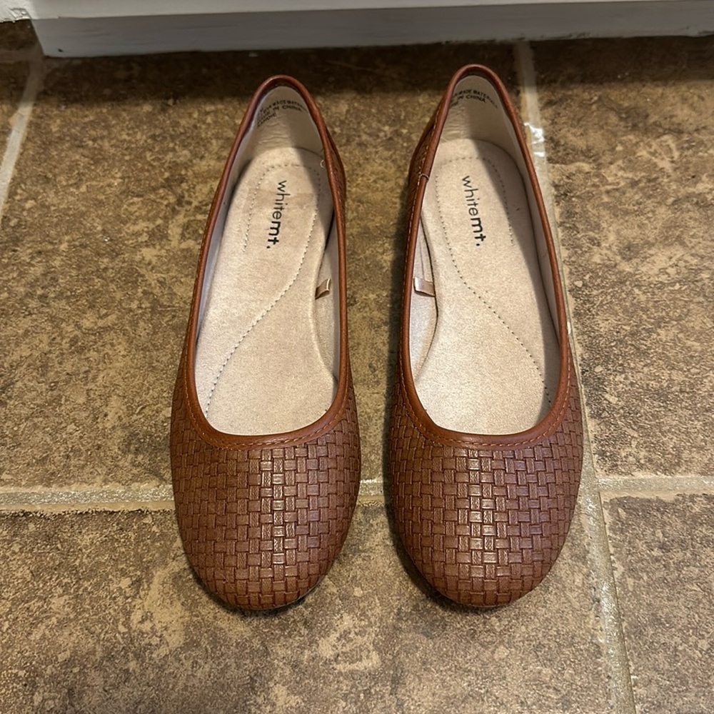 Brown Woven Flats
